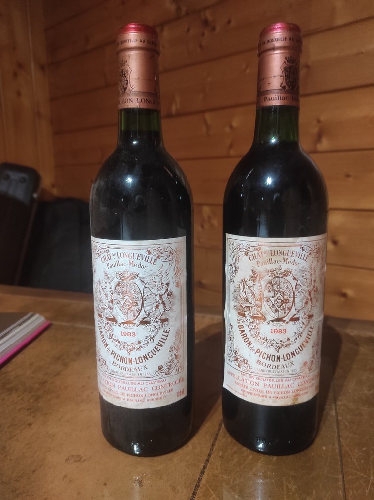 1983 Chateau Baron de Pichon-Longueville - Pauillac 2ème Grand Cru Classé - 2 Flaskor (0,75L) #1.0