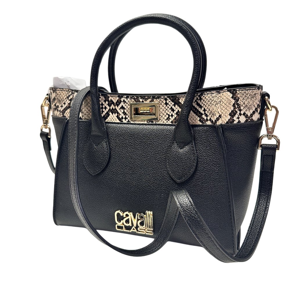 Roberto Cavalli - Cavalli Class - Black+Snake Satchel - Válltáska #1.0