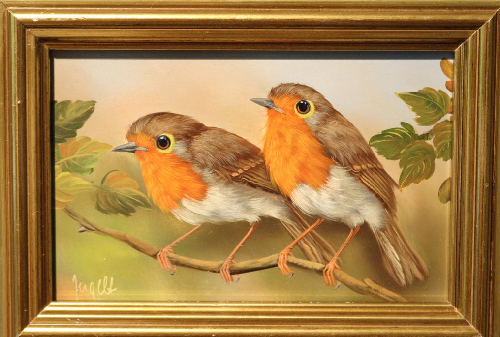 Scuola tedesca (XX) - Paar roodborstjes #3.2