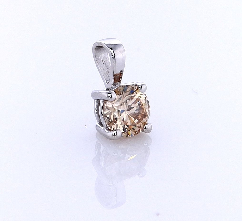 沒有保留價 - 墜飾 - 14 克拉 白金 -  0.41ct. tw. 鉆石 (天然彩色) #3.2