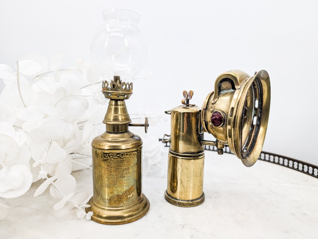 lot de 2 lampes Antique - Λαμπτήρας κηροζίνης (2) - Ορείχαλκος - Φανάρι ποδηλάτου και Olympe. #2.1