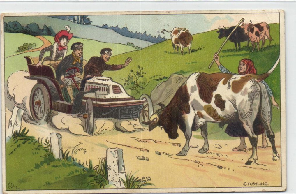 主题：汽车——包括幻想、明信片、各种品牌等。 - 明信片 (60) - 1900-1960 #1.0