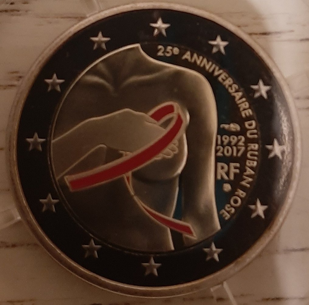 Γαλλία. 2 Euro 2017 "Ruban Rose" Proof - (Sans boite) #1.0