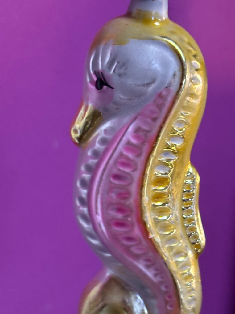 Zeepaardje, vintage kerstornament, 1950-1960 - Χριστουγεννιάτικα στολίδια - Γυαλί #4.3