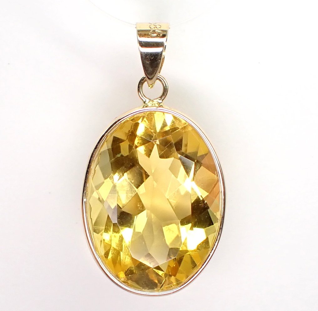 χωρίς τιμή ασφαλείας - Κρεμαστό κόσμημα - 14 καράτια Κίτρινο χρυσό -  7.20ct. tw. Κιτρίνης - Χωρίς ελάχιστη τιμή #3.2