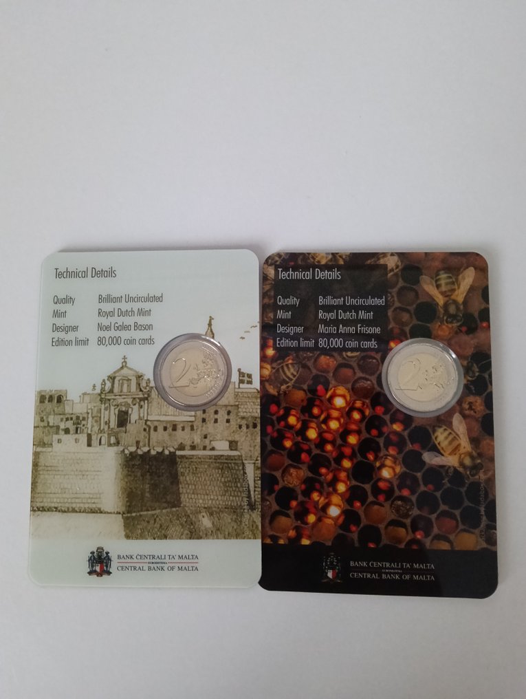 Μάλτα. 2 Euro 2024 "Honey Bee" + "Cittadella" (2 monete) (χωρίς τιμή ασφαλείας) #3.2