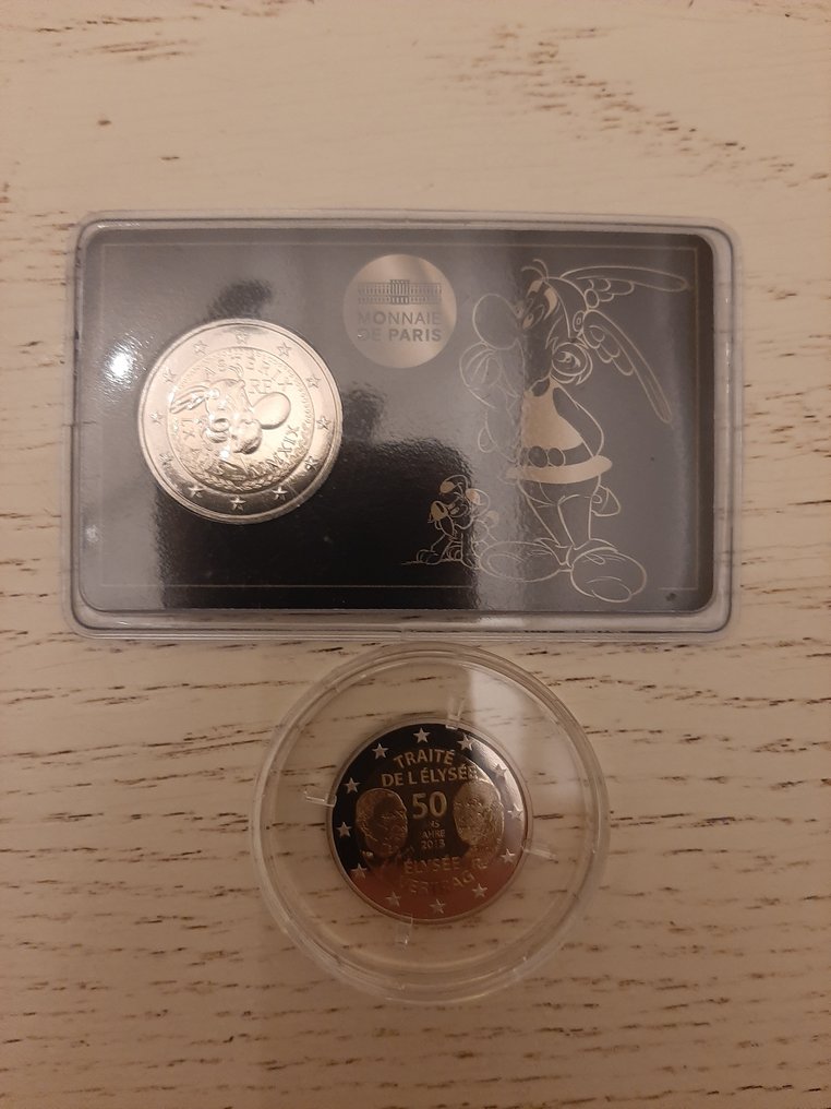 Γαλλία. 2 Euro 2013/2019 "Traité de l'Elysée" + "Asterix" (2 monnaies) Proof + BU  (χωρίς τιμή ασφαλείας) #1.0