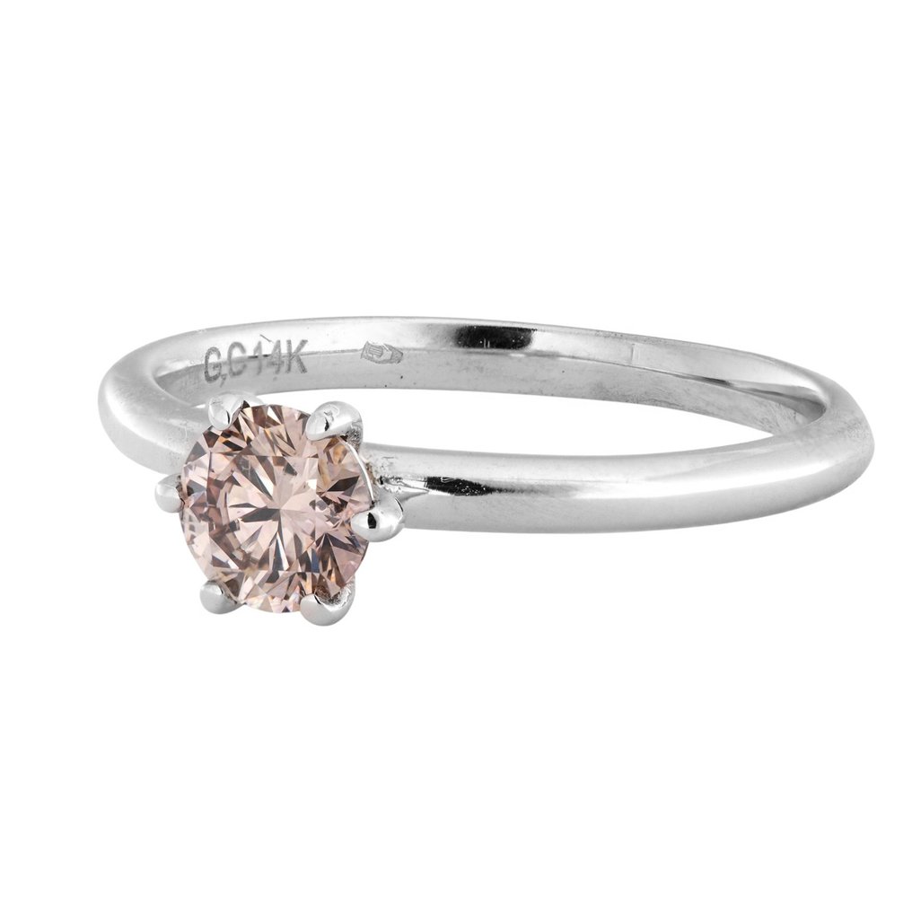 χωρίς τιμή ασφαλείας - Δαχτυλίδι - 14 καράτια Λευκός χρυσός - 0.52ct. tw. Καφέ Διαμάντι (Φυσικού χρώματος) #3.2