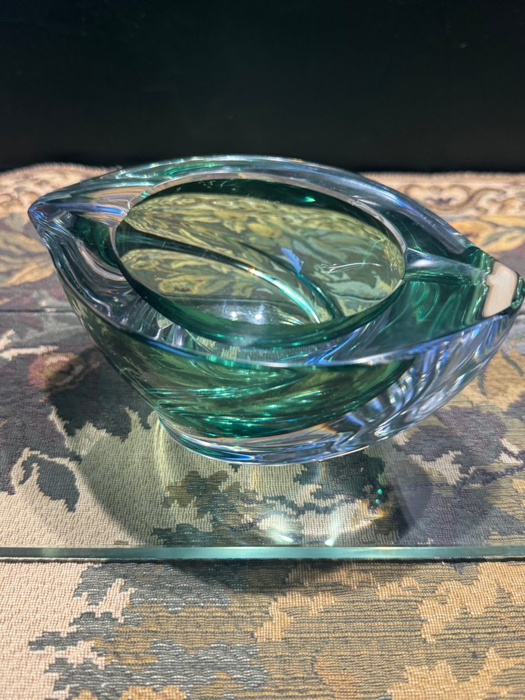 Val Saint Lambert - René Delvenne - 烟灰缸 - 吹制的比利时铅玻璃 #1.0