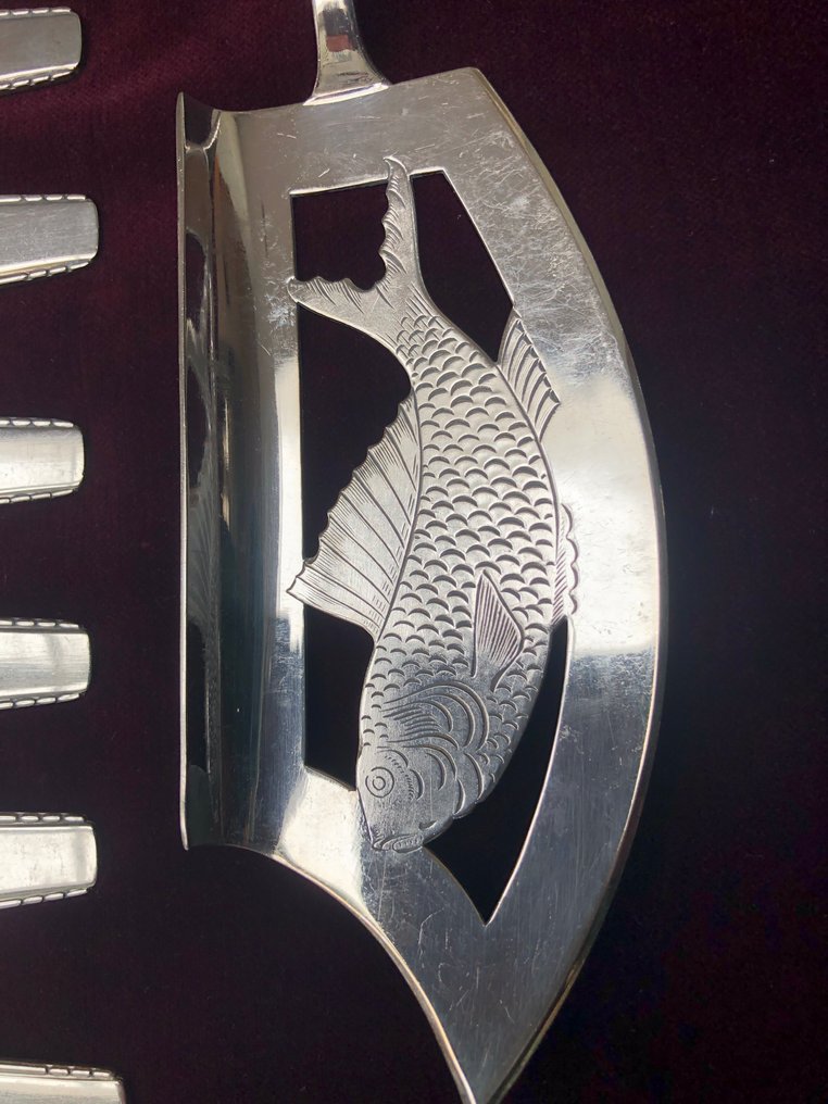 GERO - 6人用鱼餐具套装 (13) - 镀银 - 六人鱼餐具 #2.1