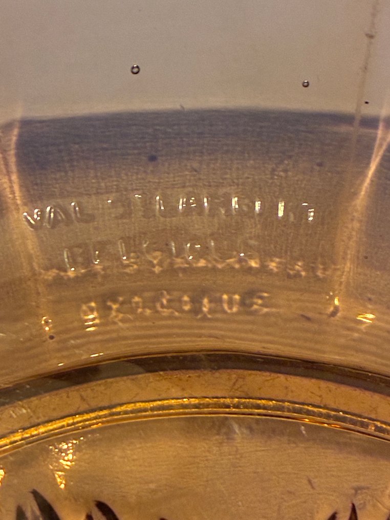 Val Saint Lambert - Platter (2) - Glass - Val Saint Lambert Rose #3.2