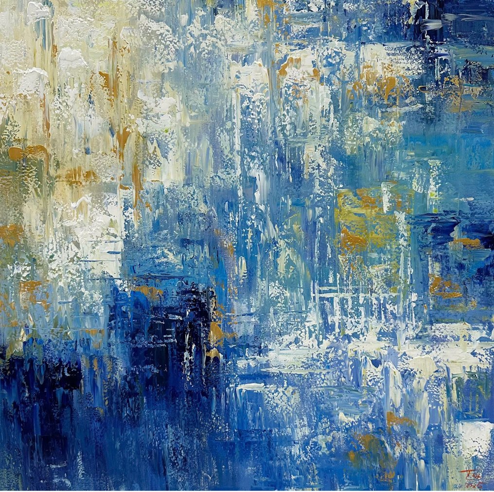 Nguyễn Văn Duy - Reflets Bleus 80 X 80 cm #1.0