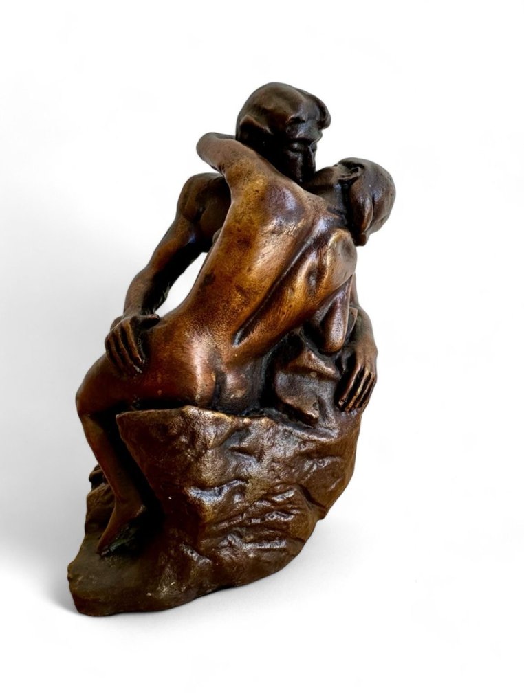 After auguste Rodin - 小雕像 - Le baiser ( The Kiss) - 銅綠青銅 #1.0