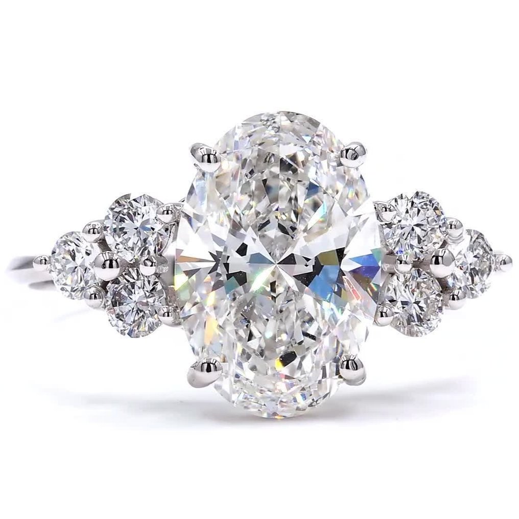 没有保留价 - 戒指 - 18K包金 白金 - 3.01ct. tw. 钻石 (实验室培育) - 钻石 - D(无色) #3.2