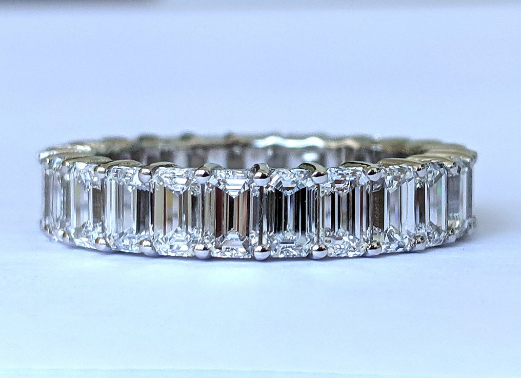 χωρίς τιμή ασφαλείας - Δαχτυλίδι αιωνιότητας - 18 καράτια Λευκός χρυσός - 4.38ct. tw. Διαμάντι (Εργαστηριακής καλλιέργειας) - Eternity IGI #4.3