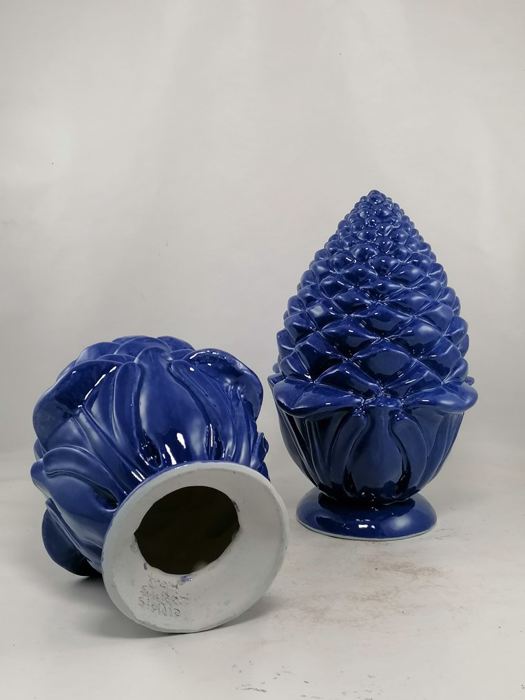 Sculpture, Coppia di pigne in ceramica - 21 cm - Majolica - 2025 #4.3