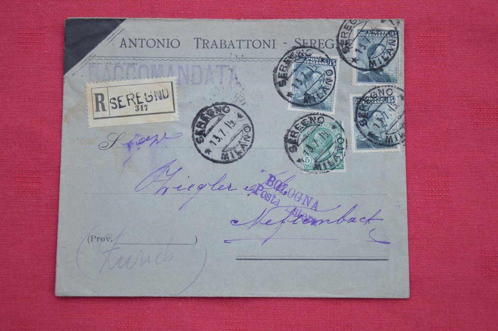 歐洲 1864/1955 - 欧洲67封古老信件收藏；快递 - 推荐信 -- 被审查；1864 /1955 #2.1