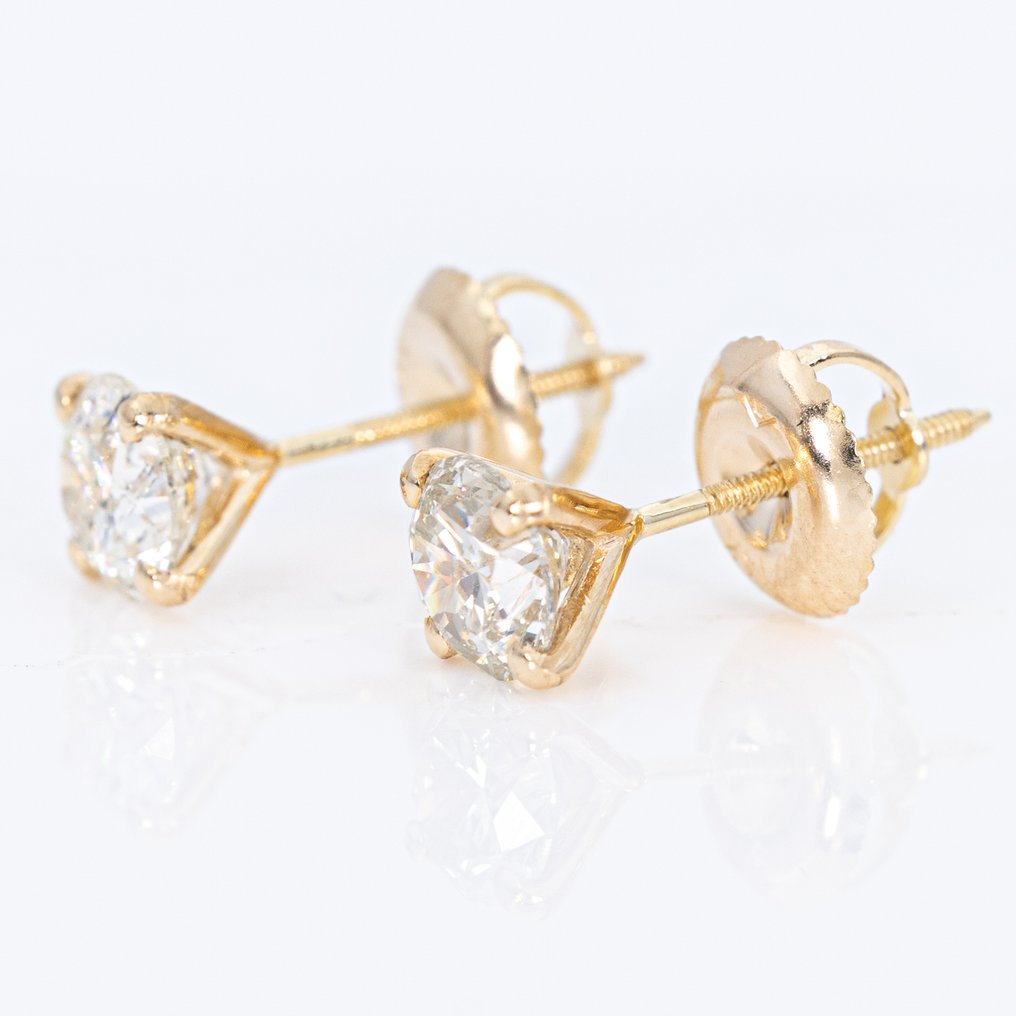 没有保留价 - 耳环 - 14K包金 黄金 -  1.02ct. tw. 钻石 (天然) - GWLab #4.3