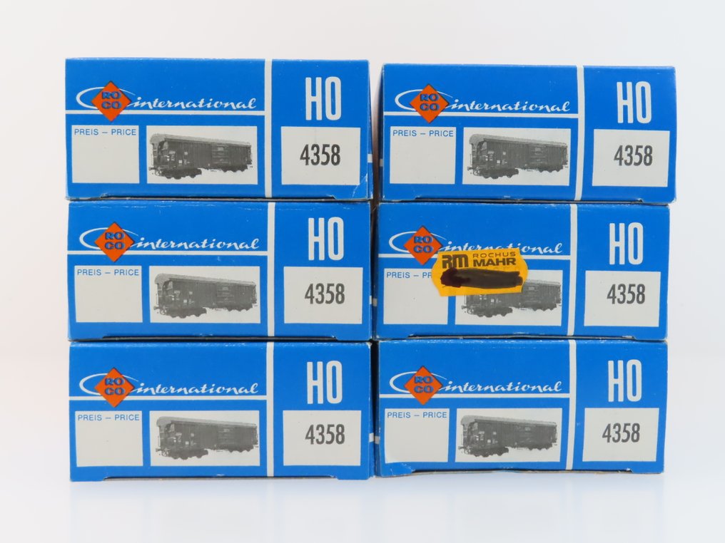 Roco H0轨 - 4358 - 模型火车货运车厢 (6) - 6x 4轴驱动液压升降平台车辆 - DB #4.3