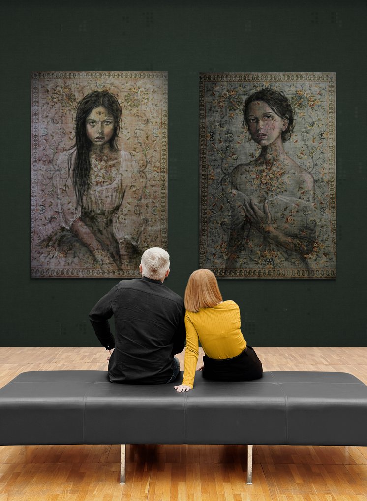 Jacqueline Klein Breteler - “Wallflower.”-painting on a carpet-XXL #2.1