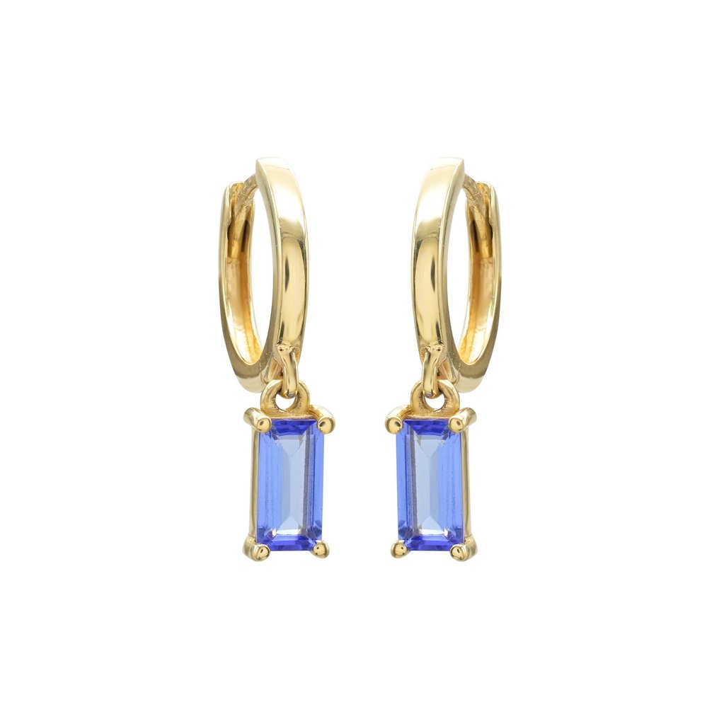 Sans prix de réserve - Boucles d'oreilles cerceau - 14 carats Or jaune -  0.78ct. tw. Tanzanite #1.0