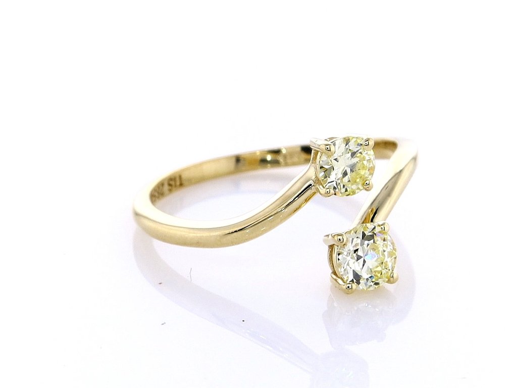 没有保留价 - 戒指 - 14K包金 黄金 - 0.56ct. tw. 钻石 (天然色彩的) #3.2