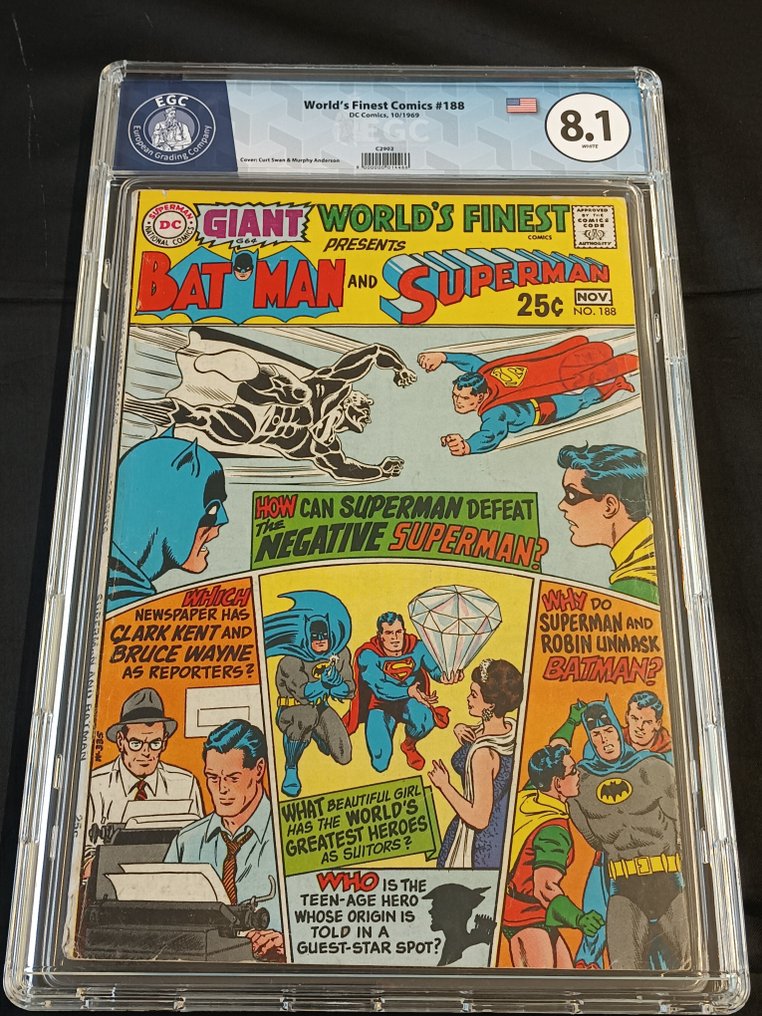 World's Finest Comics #188 - EGC 8.1 - The Negative Superman! - 1 Graded comic - EO - 1969 #1.0