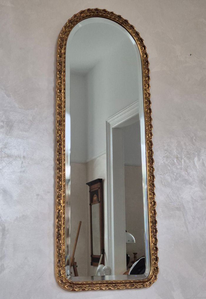 Wandspiegel – Barockstil – vergoldeter Holzrahmen – Kristallspiegelglas - Specchio  - Vetro, Legno #1.0