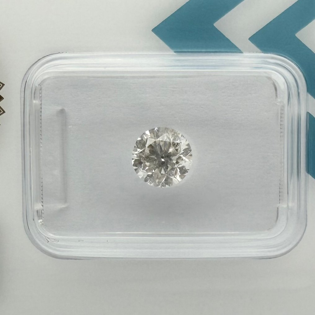 没有保留价 - 1 pcs 钻石 (天然) - 0.92 ct - 圆形 - F - I1 内含一级 - 国际宝石研究院(IGI) #1.0