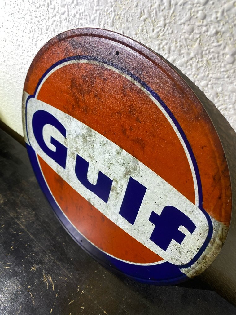 Sign - Gulf - Circular Gulf Oil - Icono "Gasoline & Racing" #2.1
