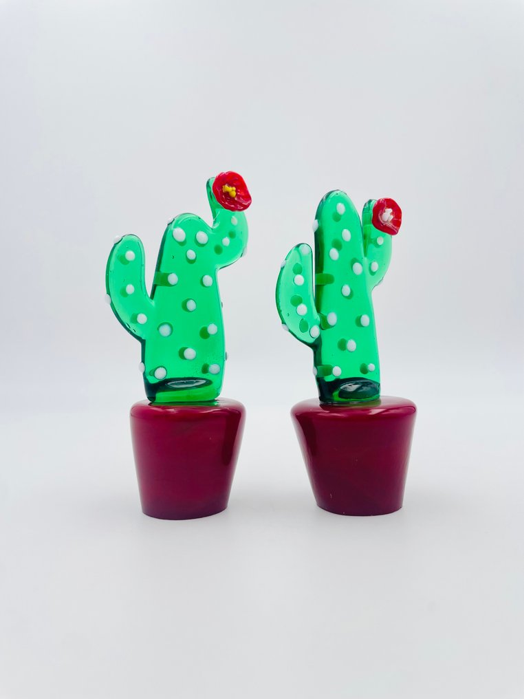 Guidotti - Szobor, Coppia di Cactus - 8 cm - Murano üveg - 2025 #2.1