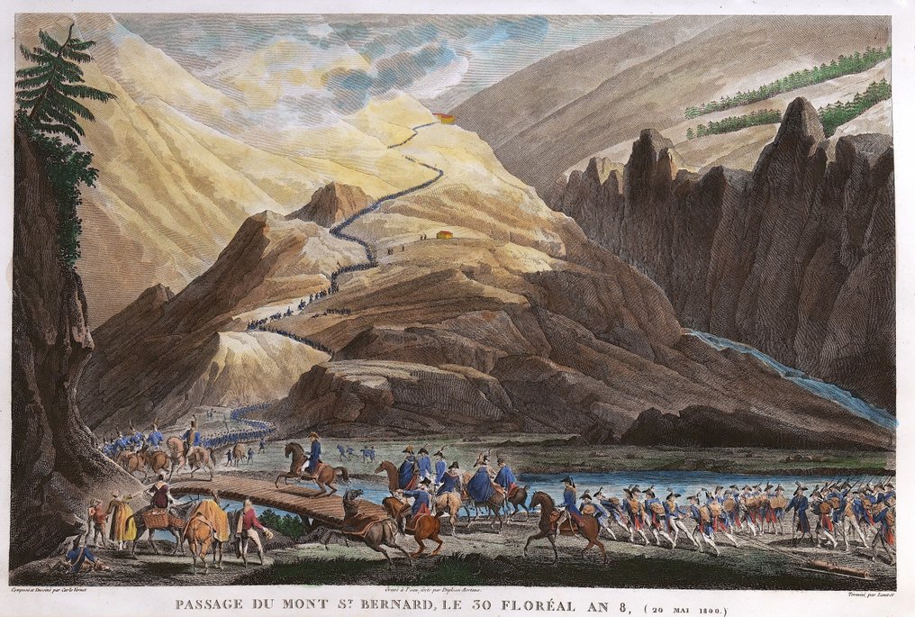 Ιταλία - Monte San Bernardo, Άλπεις, Piemonte; Vernet / Couché - Passage du Mont St. Bernard, le 30 Floreal An. 8 - 1821-1850 #1.0