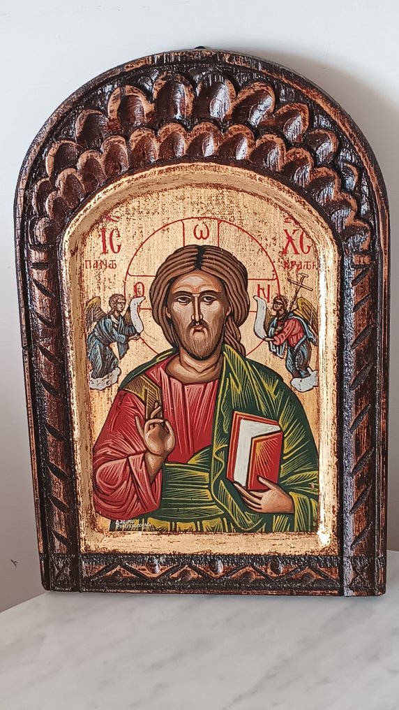Εικόνα - Χριστός Παντοκράτορας - Ξύλο με φύλλα χρυσού. - Ζωγραφισμένο με το χέρι - 23 x 35 εκ #3.2