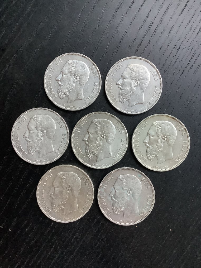 比利时. 利奥波德二世. 5 Francs 1873  (没有保留价) #1.0