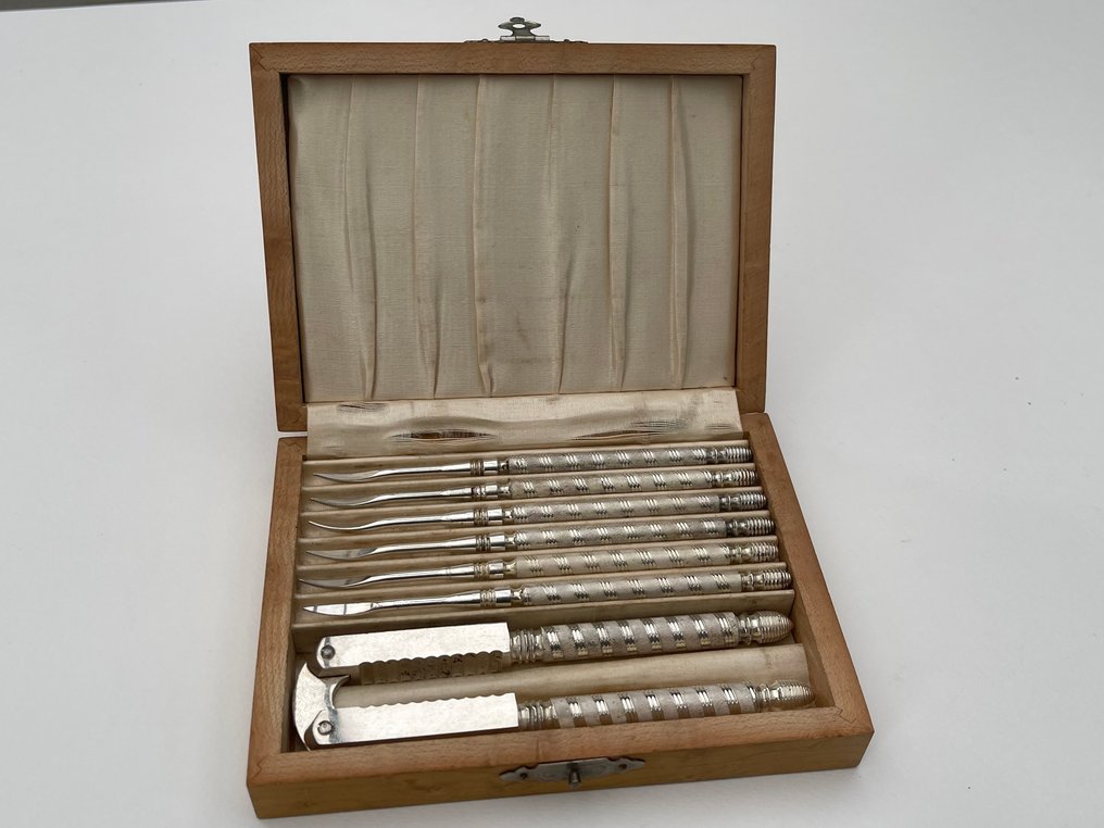 餐具套装 (10) - 镀银, 木 - 古董龙虾套装 #1.0