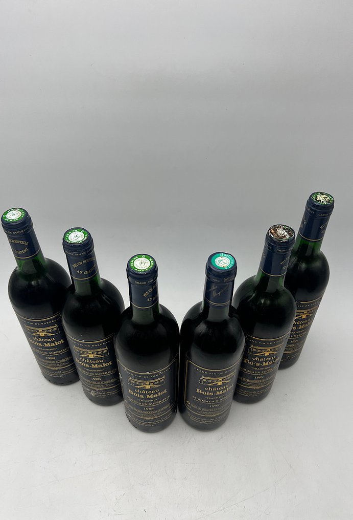 Château Bois Malot 1988 - 1991 - 1999 - Bordeaux - 6 Pullot (0.7 L) #1.0
