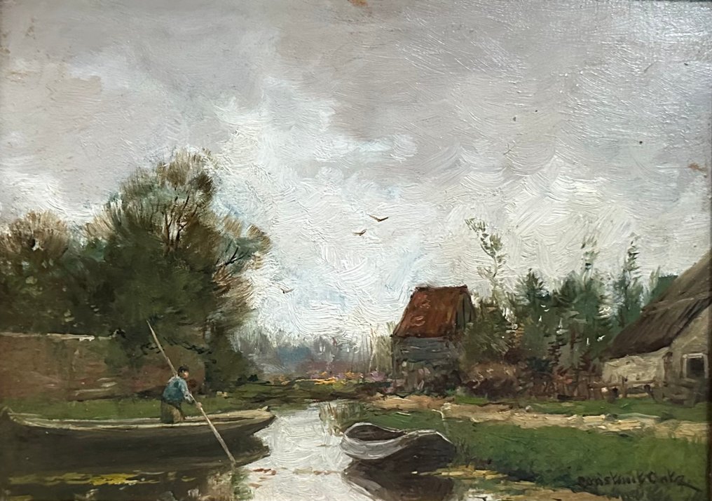 Constant ARTZ (1870-1951) - Landschap met man in bootje #1.0