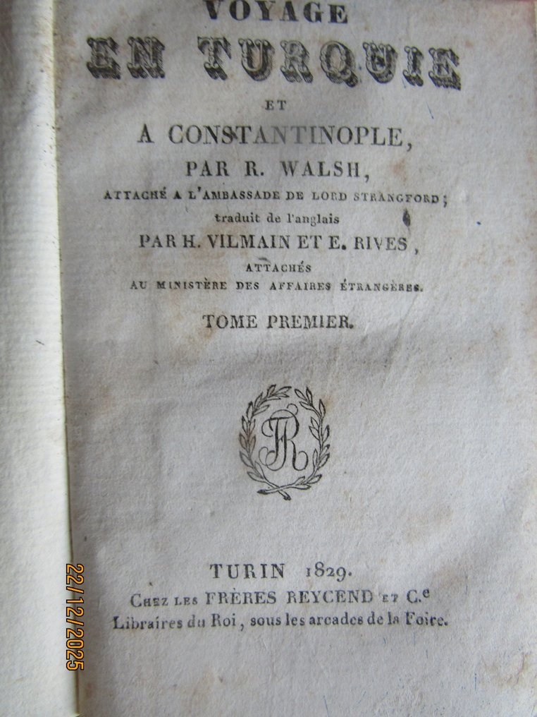 Robert Walsh - Voyage en Turquie et a Constantinople - 1829 #1.0