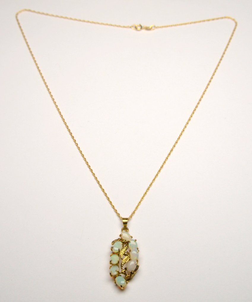 沒有保留價 - 頸鏈 925纯银 蛋白石 - 4.00 克拉 #2.1