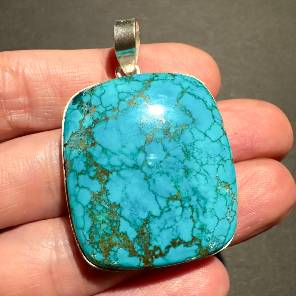 Τυρκουάζ Κρεμαστό κόσμημα - Ύψος: 36.8 mm - Πλάτος: 32.3 mm- 20.11 g - (1) #1.0