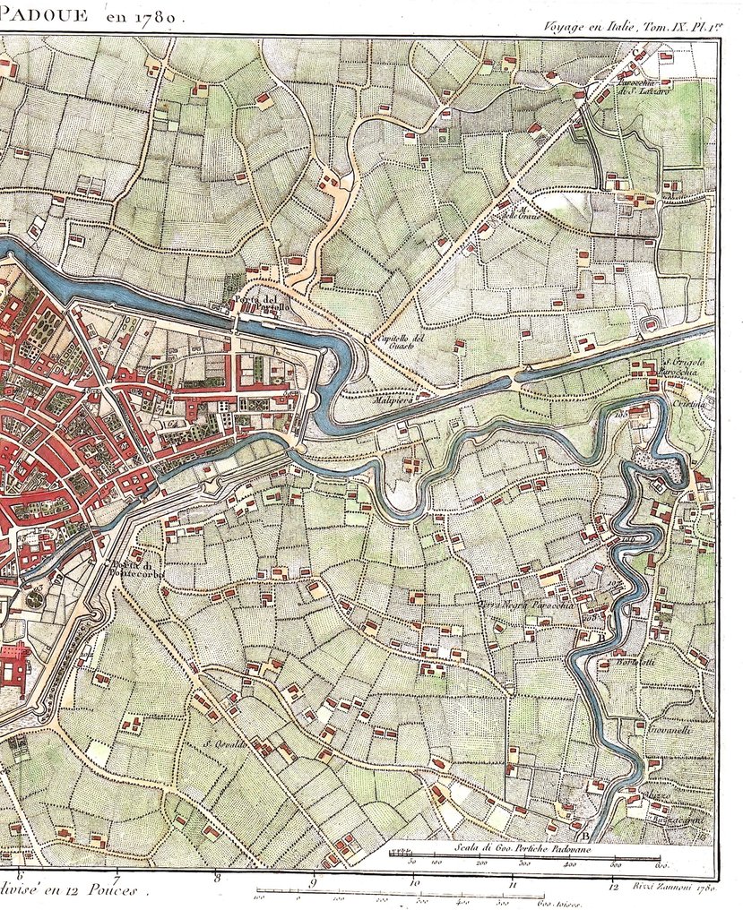 Włochy - Padwa, Wenecja Euganejska; J. Lalande - Plan de Padoue - 1761-1780 #2.1