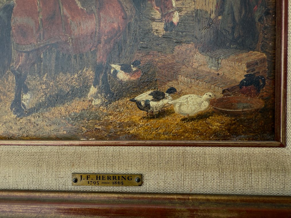 John Frederick Herring Jr. (1820–1907) - Escena de establo con caballo y patos #2.1