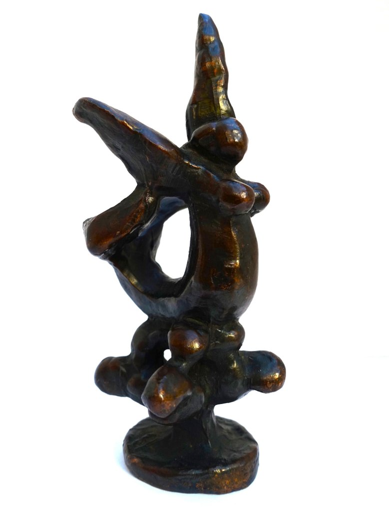 Nic Jonk - 雕塑, Zeemeermin - 13 cm - 铜绿青铜 - 1981 #1.0