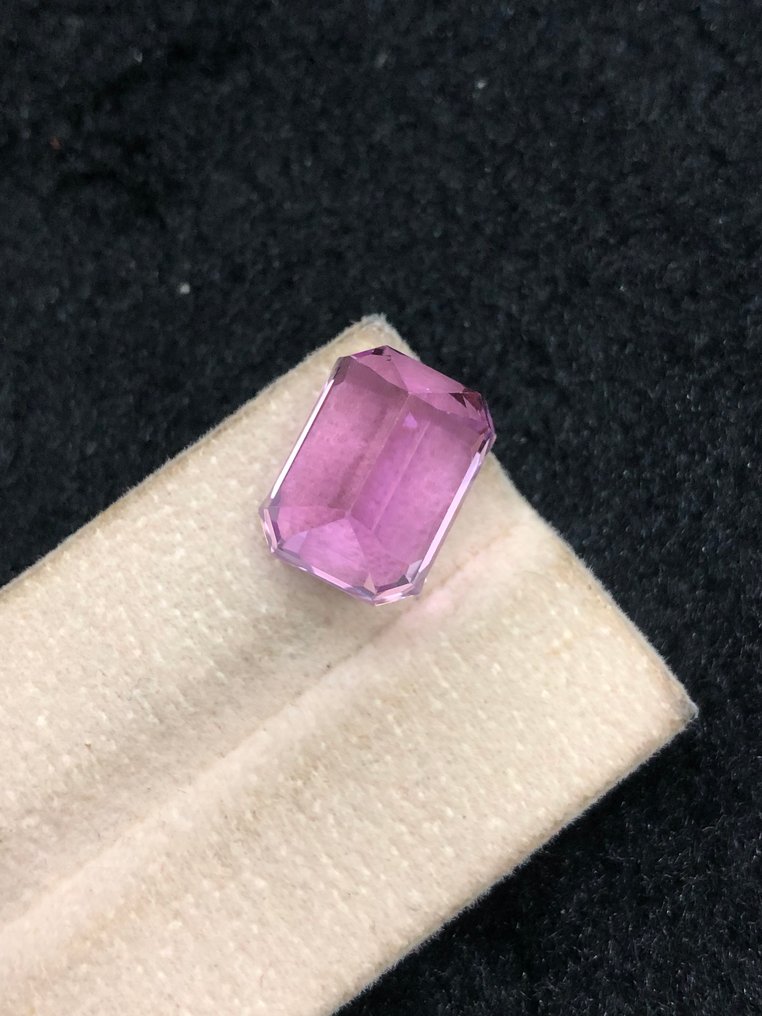 χωρίς τιμή ασφαλείας - 1 pcs Βιολετί, Ροζ Κουνζίτης - 13.89 ct - Διεθνής Ένωση Έγχρωμων Πολύτιμων Λίθων (ICA GemLab) #1.0