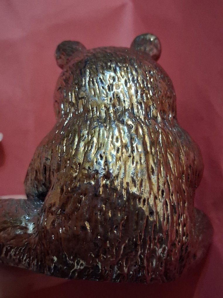 Figur - Mamma e cucciolo orso laminato argento - Silverpläterad #2.1