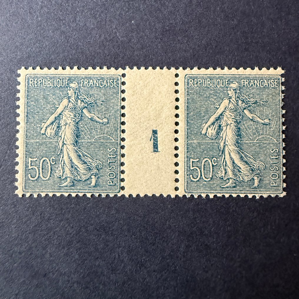 法國  - Yvert 161 “Semeuse 50c 蓝色” 年份 1 全新 ** - TB #1.0