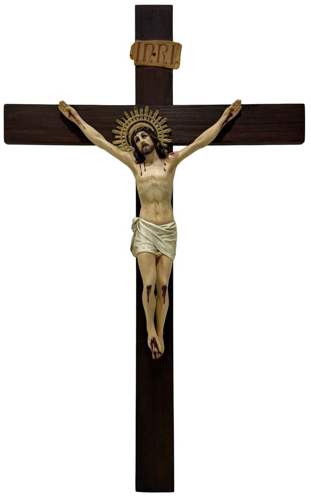 Arte Cristiano Olot - Skulptur, Cristo Crucificado - 68 cm - Trebasert pasta, Messing, Tre - 1920 #1.0