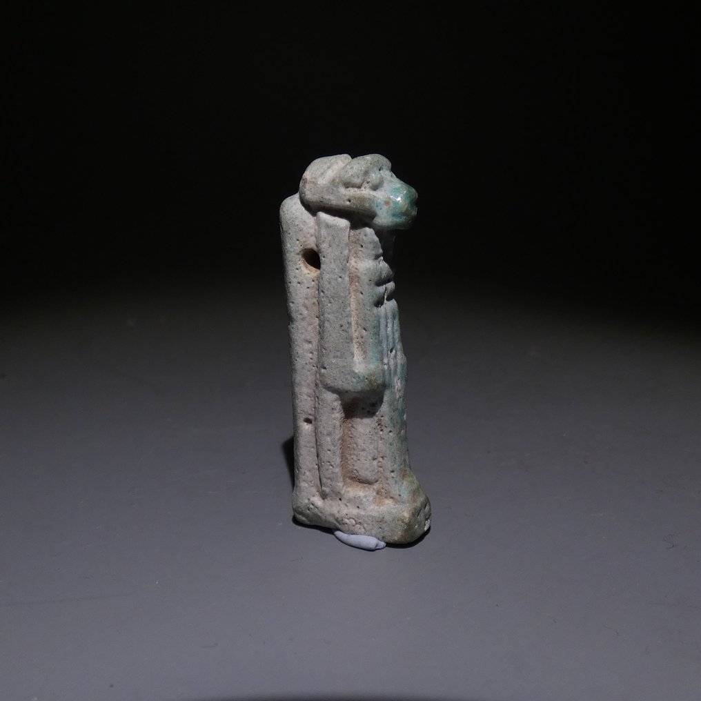 古埃及 Faience 护身符神Khnum，长4厘米，晚期，公元前664年至公元前332年。  (没有保留价) #3.2