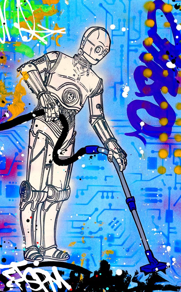 Moabit - 3CP0 VS R2D2 X Cleaning Robots /Diptych/ XL #4.3