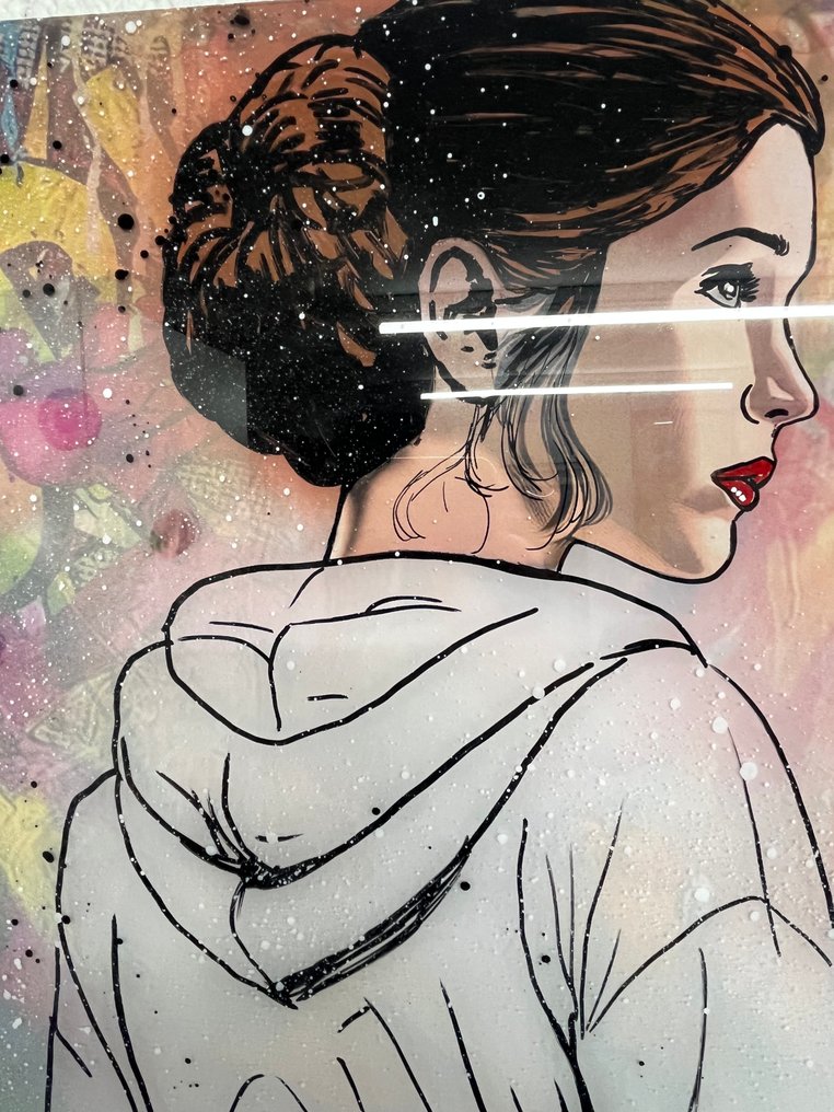 Alvin Silvrants - Curvy Princess Leia & R2D2 - High Gloss straight edge painting #4.3